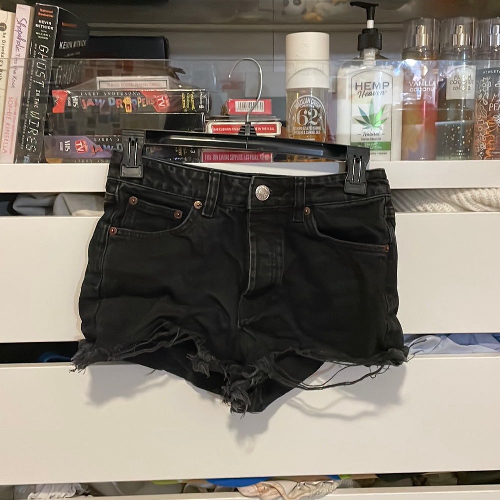 Black Jean Shorts